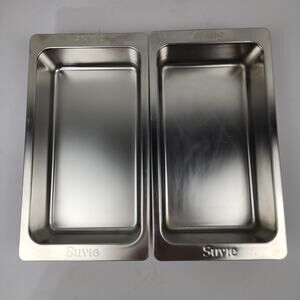2 Suvie Robot Replacement Pans Stainless Steel Internal Meas: 9.5 x 5.25 x 2"